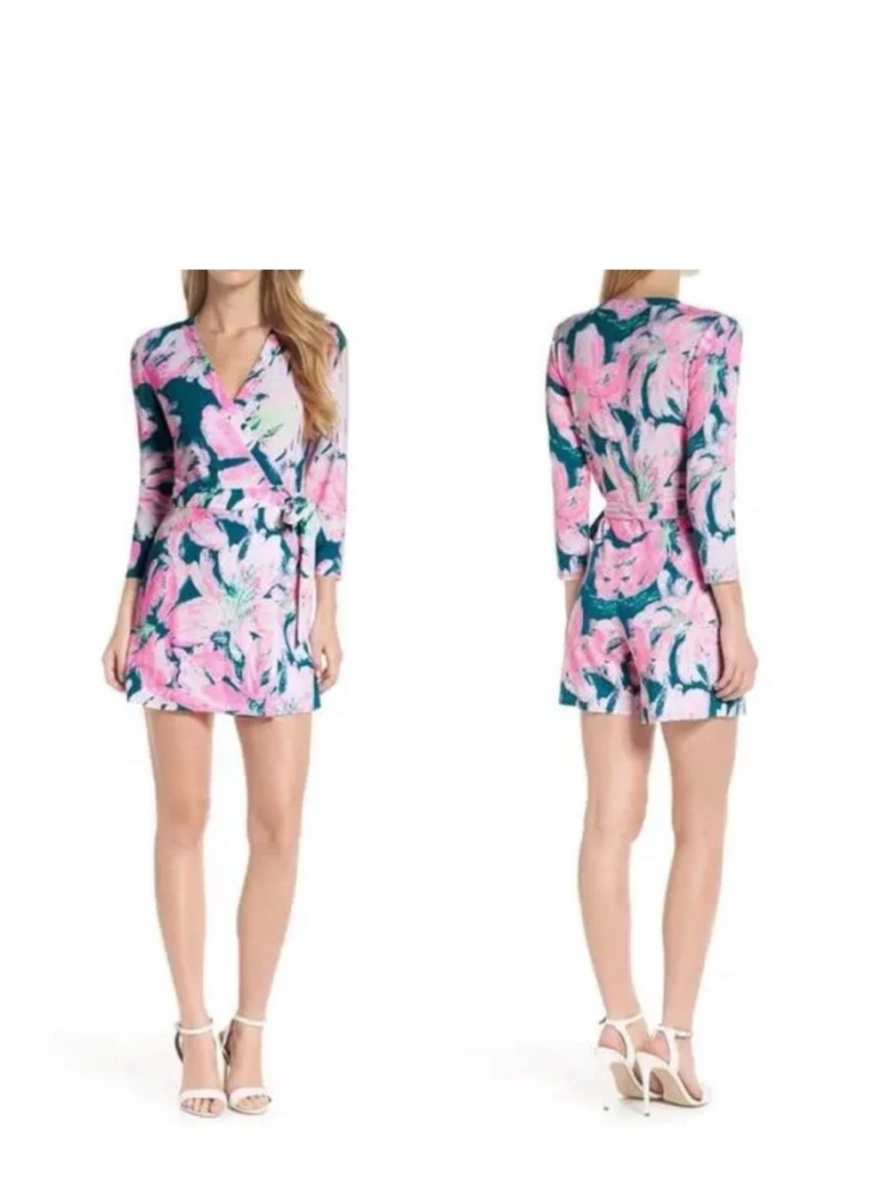 Lilly Pulitzer Karlie Romper in Tidal Wave size Large